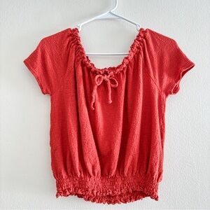 Madewell Textured Burnt Orange Crop Top